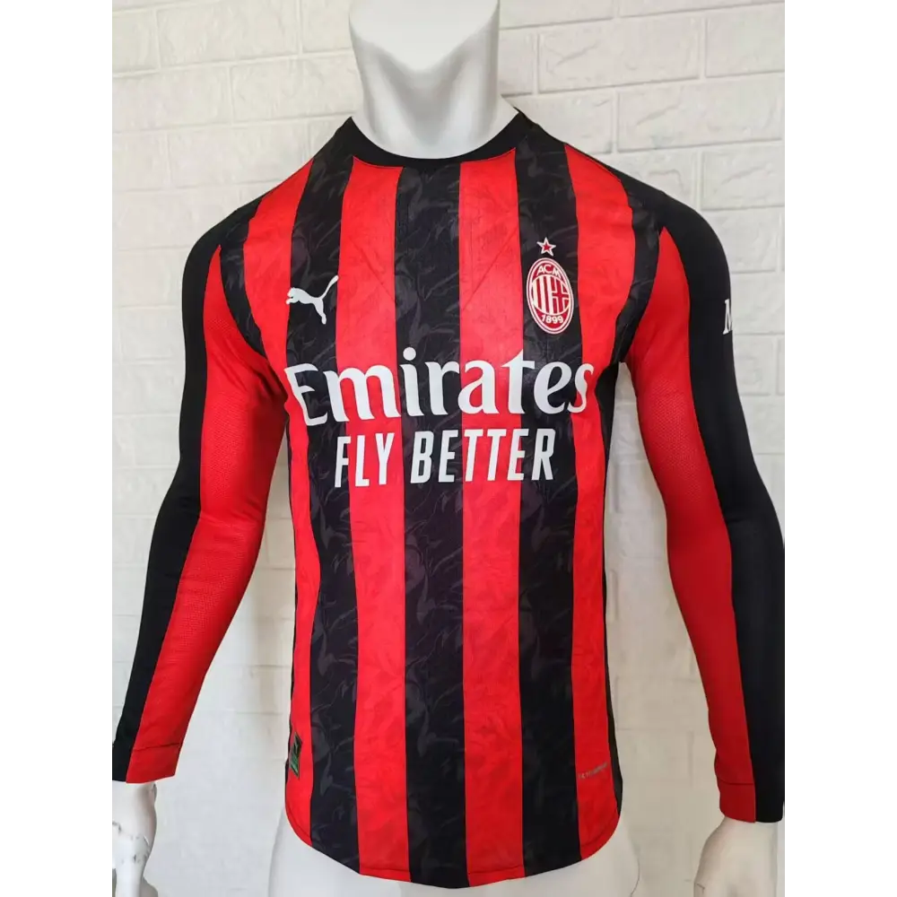 Milan AC Domicile Manches Longues Version Joueur 2025/2026