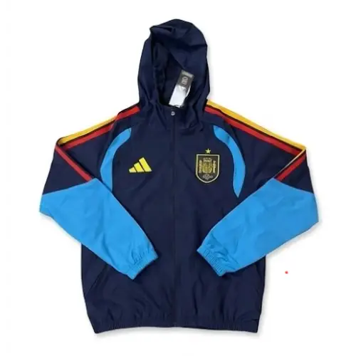 Veste A Capuche Coupe-Vent Espagne Bleu Foncé 2026