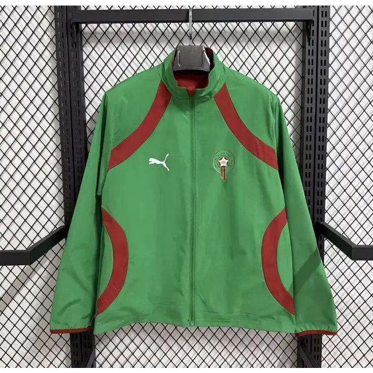 Veste Coupe-Vent Réversible Maroc Rouge & Vert 2026