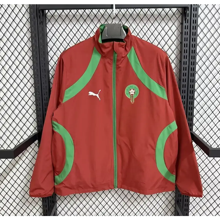 Veste Coupe-Vent Réversible Maroc Rouge & Vert 2026
